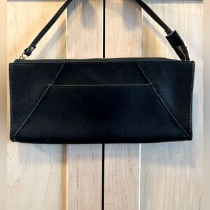 Black leather clutch purse